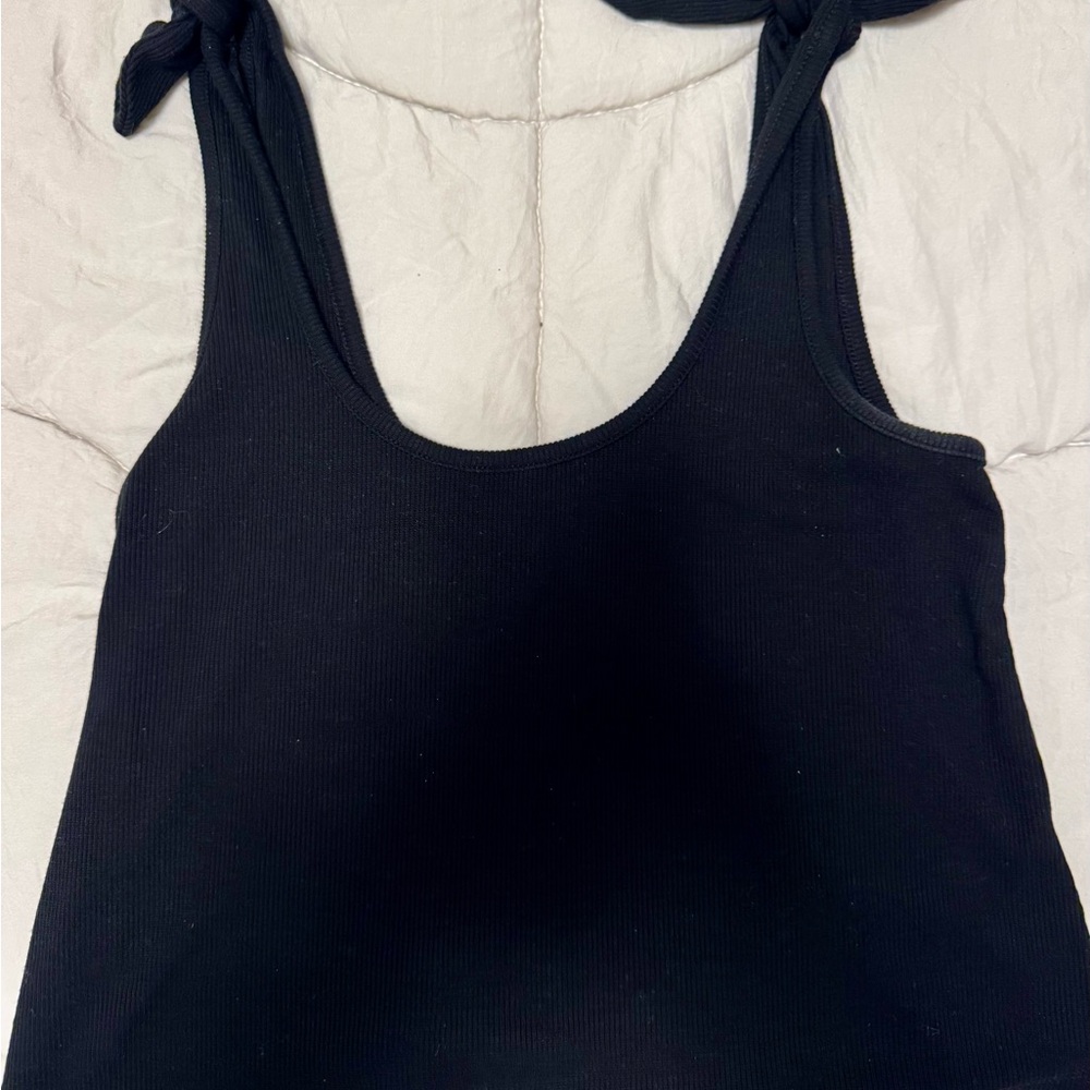 Marine Layer Black Tie-Shoulder Tank Top